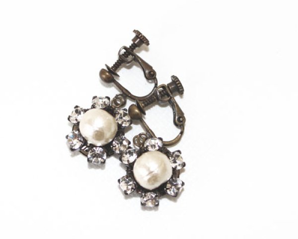画像1: 【Kanami bijoux】  コットンパール シャイニー イヤリング (1)