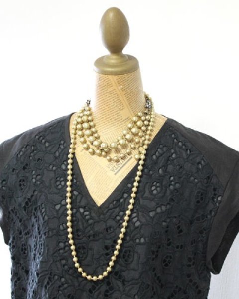 画像4: 【Kanami bijoux】  コットンパール ボリュームネックレス（カーキ） (4)