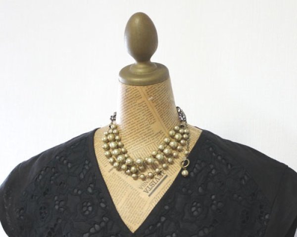 画像3: 【Kanami bijoux】  コットンパール ボリュームネックレス（カーキ） (3)