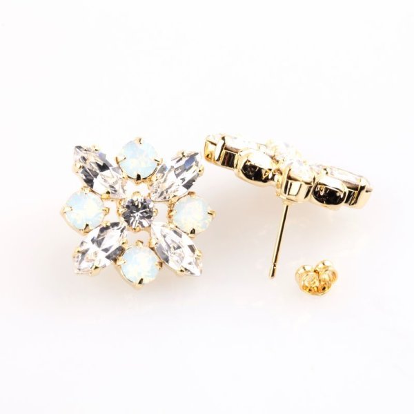 画像3: 【EcRuban】  美人ビジューピアス　ゴールド×ホワイトオパール (3)