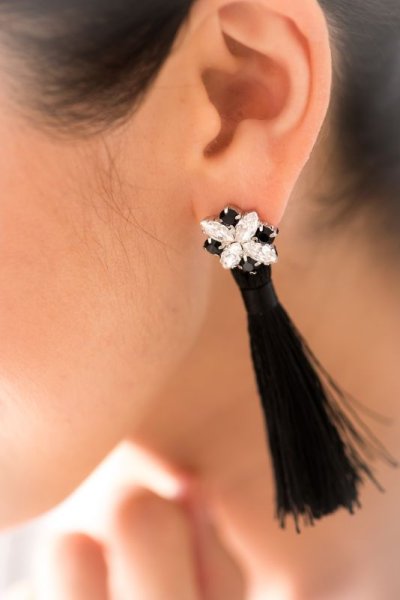 画像3: 【EcRuban】  ピアス用  フリンジキャッチ(ブラック×ゴールド) (3)