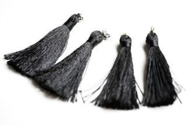 画像2: 【EcRuban】  ピアス用  フリンジキャッチ(ブラック×ゴールド) (2)