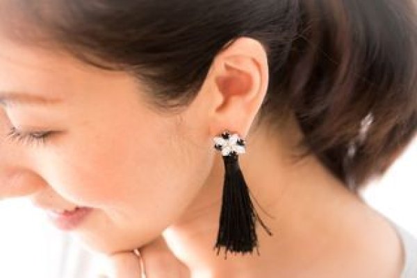 画像4: 【EcRuban】  ピアス用  フリンジキャッチ(ブラック×ゴールド) (4)