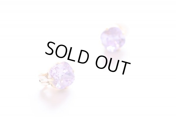 画像1: 【MASALO】 一粒スワロフスキー  イヤリング（バイオレット） (1)