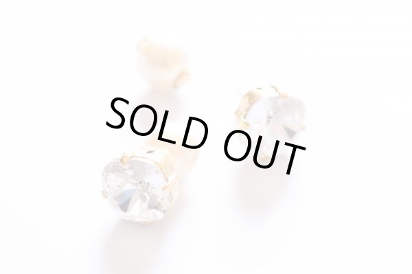 画像1: 【MASALO】  一粒スワロフスキー パールキャッチピアス（クリア） (1)