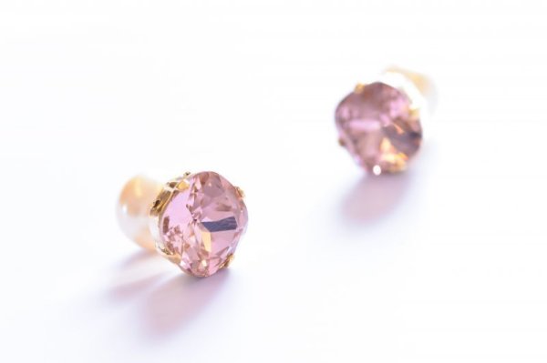 画像2: 【MASALO】  一粒スワロフスキー パールキャッチピアス（ローズ） (2)