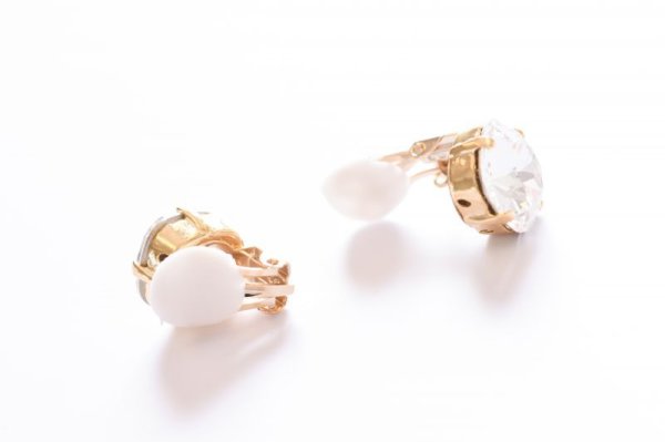 画像2: 【MASALO】  一粒スワロフスキー イヤリング（ローズ） (2)