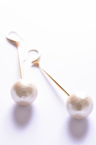 画像4: 【MASALO】 スティックコットンパールピアス (4)
