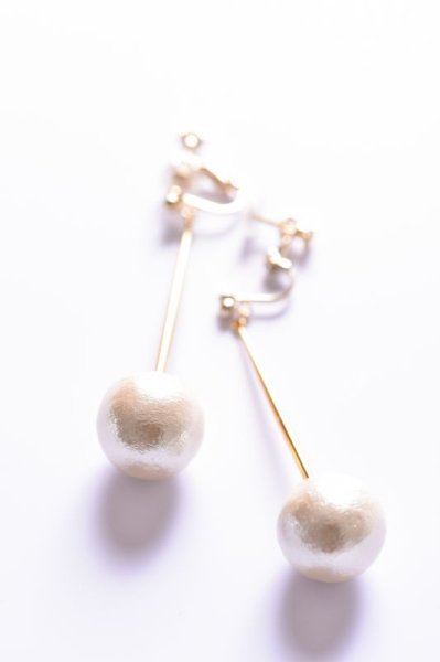 画像3: 【MASALO】 スティックコットンパールイヤリング (3)