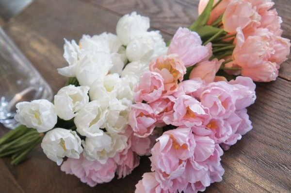 画像4: 【造花】小ぶりなチューリップ(サーモンピンク) 29cm20本セット (4)