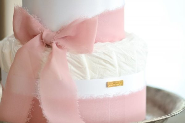 画像2: 【Salon d’or オーガニック】 こだわりブーケのダイパーケーキ（おむつケーキ）（ピンク） (2)