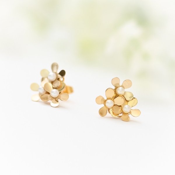 画像3: 【MASALO】 ゴールドフラワー（ピアス・イヤリング） (3)