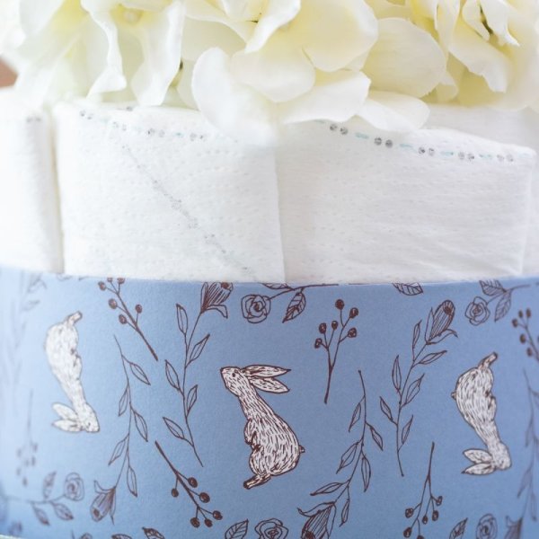 画像3: 【Salon d’or】かわいい柄のおむつケーキ（うさぎ　ブルー） (3)