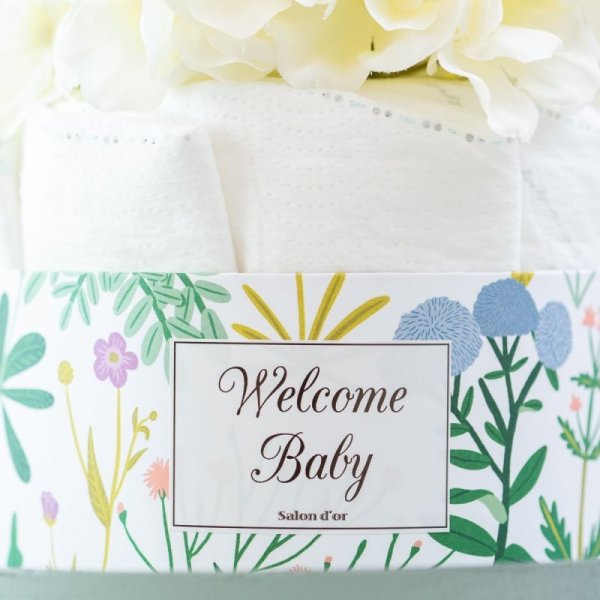 画像2: 【Salon d’or】かわいい柄のおむつケーキ（花柄） (2)