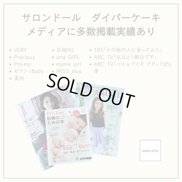 画像6: 【Salon d’or】かわいい柄のおむつケーキ（いちご　イエロー） (6)