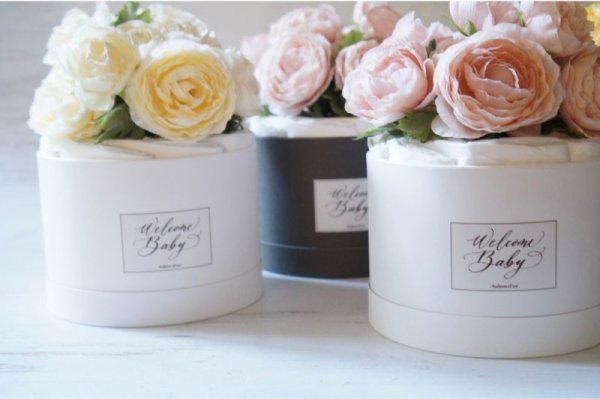画像6: 【Salon d’or】Welcome Baby BOXダイパーケーキ(エレガントラナンキュラス)(4パターン展開) (6)