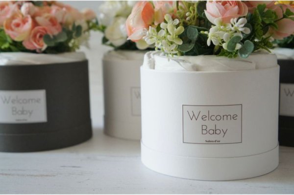画像7: 【Salon d’or】Welcome Baby BOXダイパーケーキ(グリーンミックス ラナンキュラス)(5パターン展開) (7)