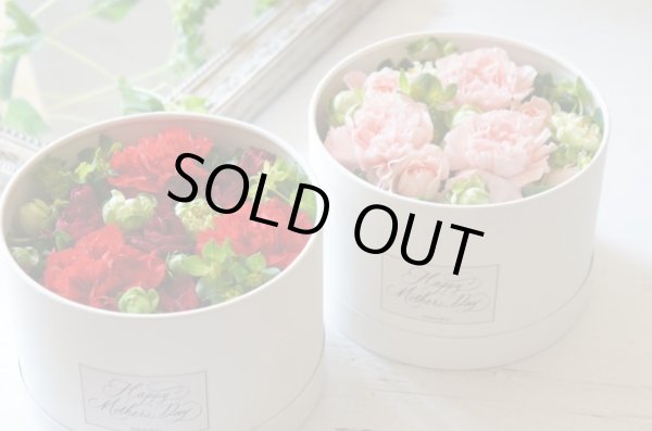 画像2: 5/9発送 　2025【生花】母の日BOXアレンジメント（BOX:ホワイト　FLOWER：赤） (2)