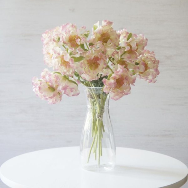 画像2: 【造花】フリンジスカビオサ（クリーム x ピンク）15本セット (2)