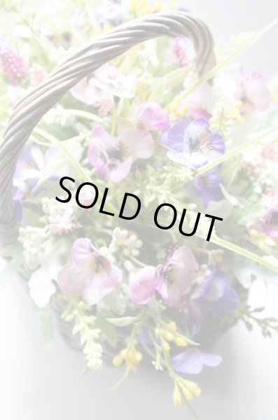 画像3: 【造花】お花畑バスケットアレンジメント (3)