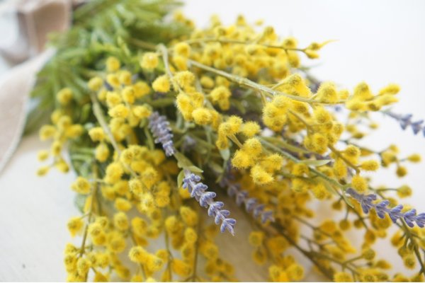 画像3: 造花のミモザとラベンダーのスワッグ (3)