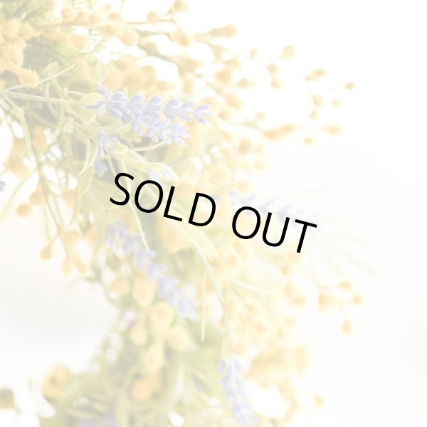 画像4: 造花のミモザとラベンダーのリース (4)