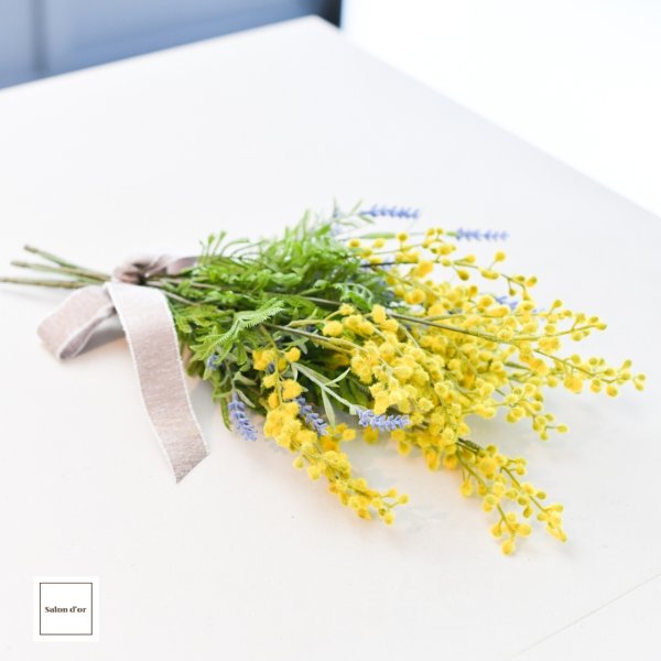 画像2: 造花のミモザとラベンダーのスワッグ (2)