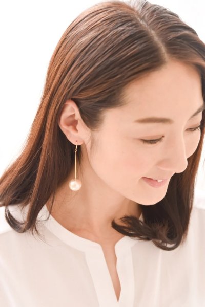 画像2: 【MASALO】 スティックコットンパールピアス (2)