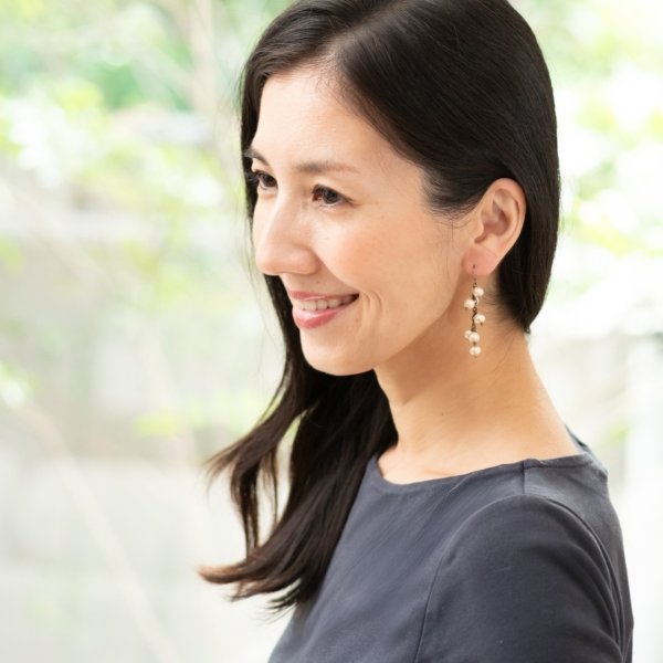 画像2: 【Kanami bijoux】 コットンパール チェーンピアス　 (2)