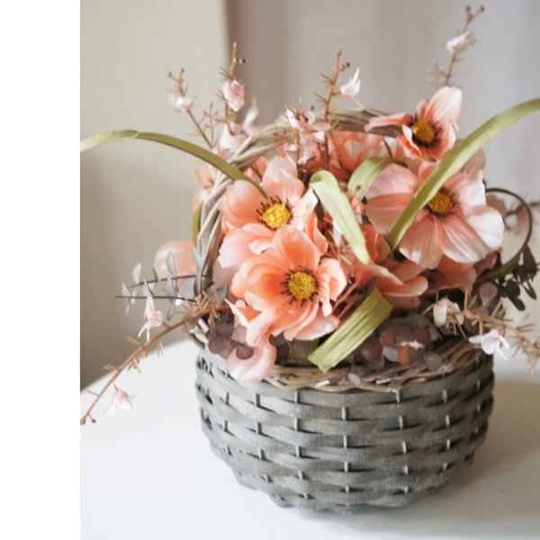 画像2: 敬老の日にも！【造花】コスモスのアレンジメント（2色展開） (2)