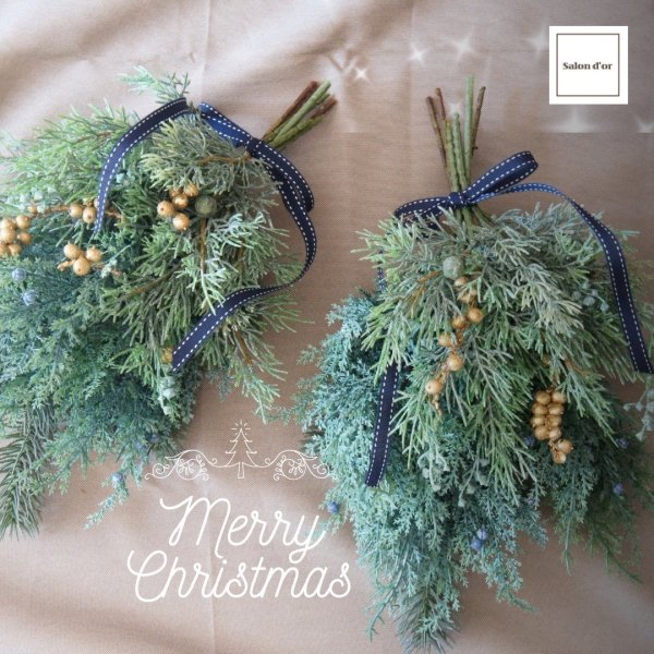 画像1: 【造花】ナチュラル クリスマス スワッグ   (1)