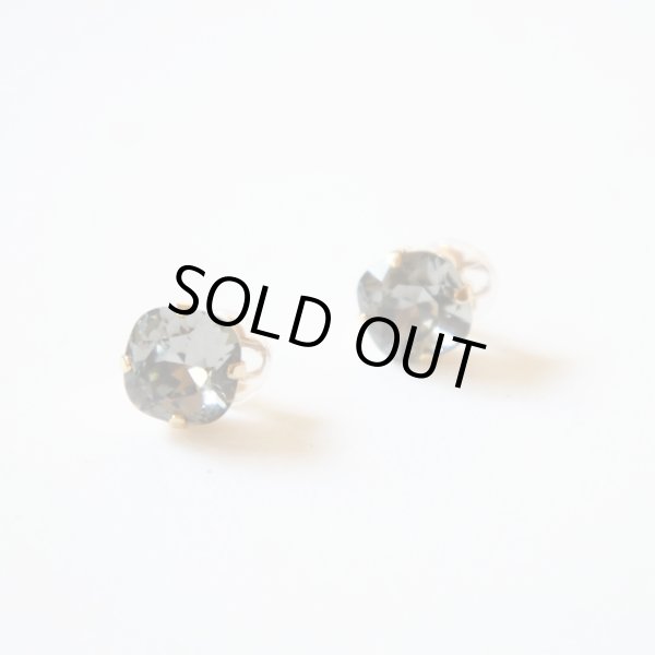 画像2: 【MASALO】  一粒スワロフスキー イヤリング（グレー） (2)