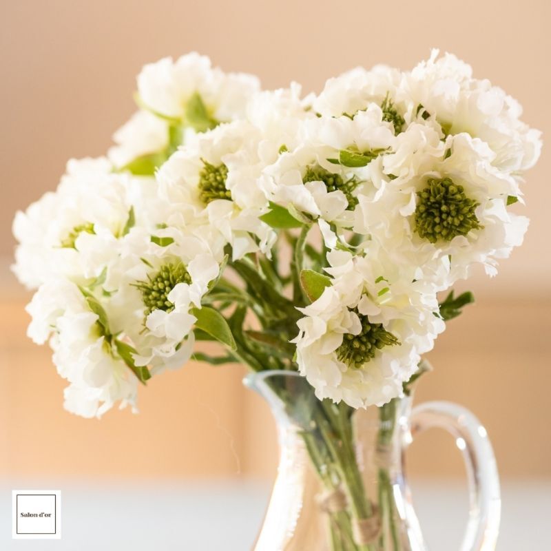 【造花】フリンジスカビオサ（ホワイト）15本セット